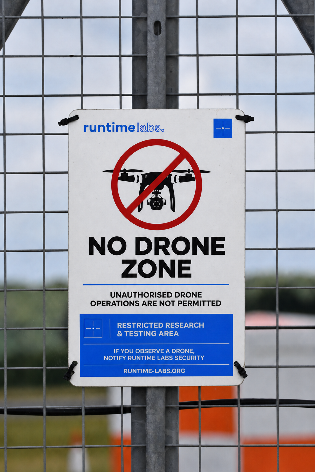 No Drone Zone signage representing responsible and regulated drone operation